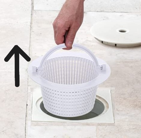 Step 1 – Lift the skimmer basket out of the gunite pool skimmer